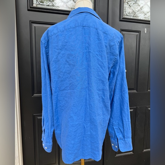 Ralph Lauren Polo Bright Blue Vintage Button-Up Shirt Women’s Large - Picture 6 of 6